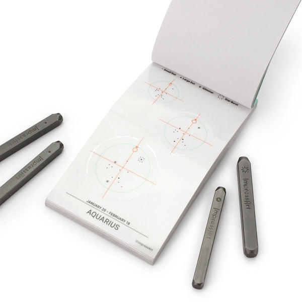VENTE Zodiac Constellation Steel Stamping Kit - Guide d'autocollants avec ensemble de 4 outils - Signature ImpressArt - 40 % de réduction ! -AA346