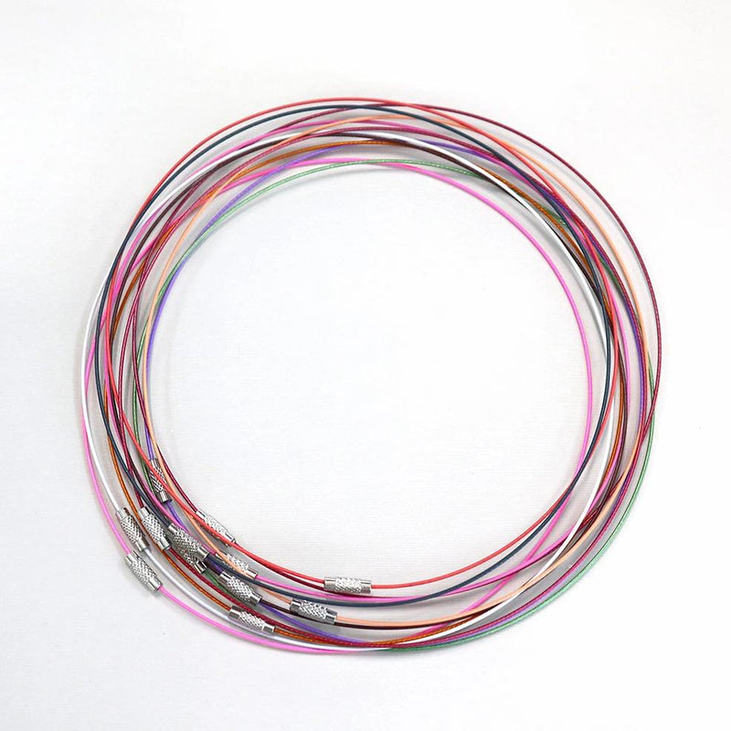 Colliers Fil d'Acier 17.5" - 1mm - Couleurs Assorties - 10 Colliers - Z395