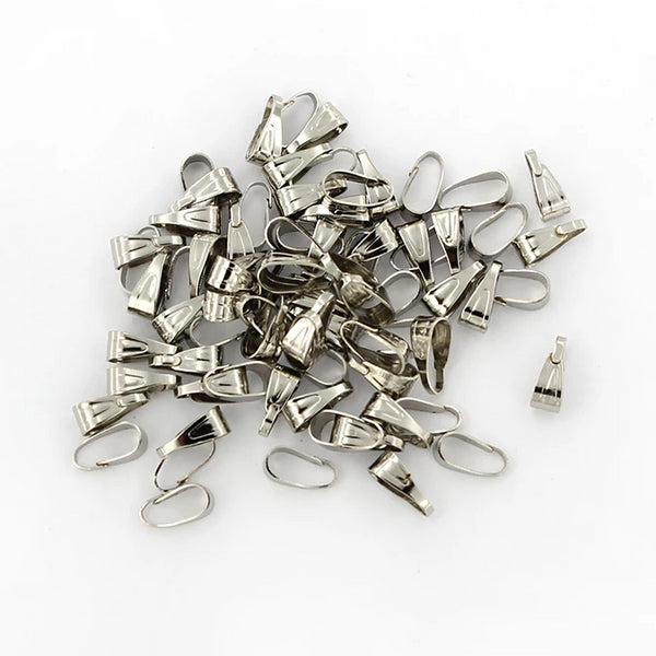 Stainless Steel Pinch Bail - 7mm x 3mm - 50 Pieces - FD419