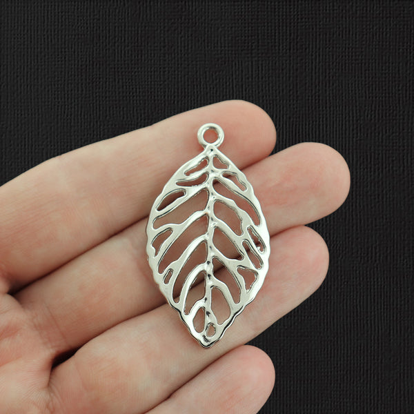 4 Leaf Silver Tone Charms 2 Sided - SC7824