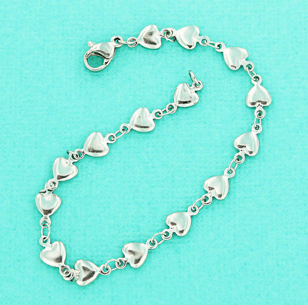 Bracelet Chaîne Coeur Câble Acier Inoxydable 7 1/2" - 5.5mm - 1 Bracelet - FD545