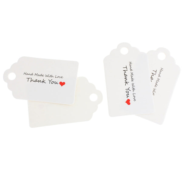 25 White Paper Thank You Tags - TL128
