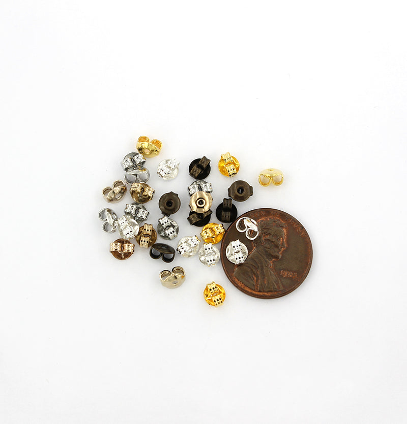 Assorted Earring Backs - 5mm x 4.5mm x 3mm - 50 Pieces - FD271