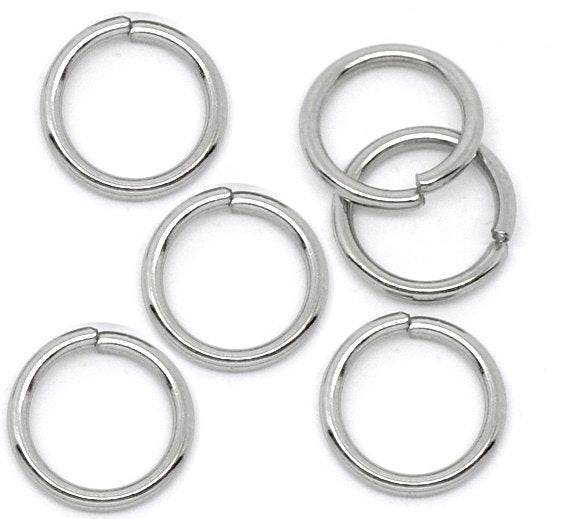 Stainless Steel Jump Rings 10mm x 1.2mm - Open 16 Gauge - 100 Rings - SS012
