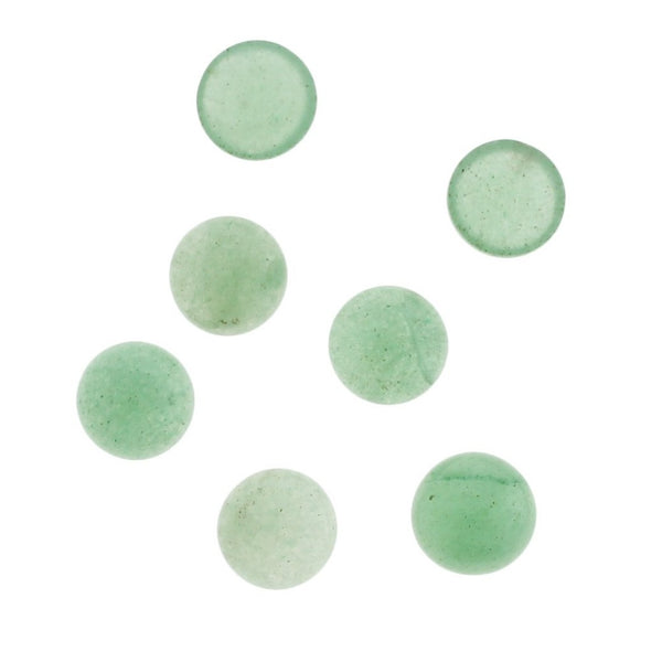 Natural Green Aventurine Gemstone Cabochon Seals 8mm - 4 Pieces - CBD012