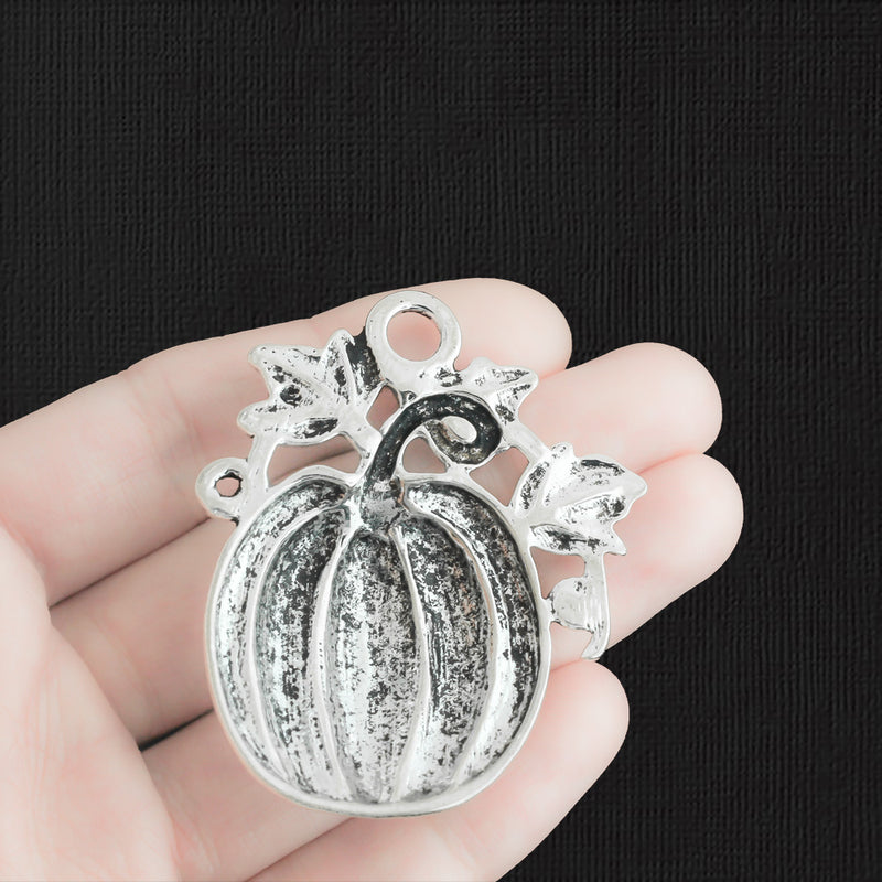 Pumpkin Antique Silver Tone Charm - SC306