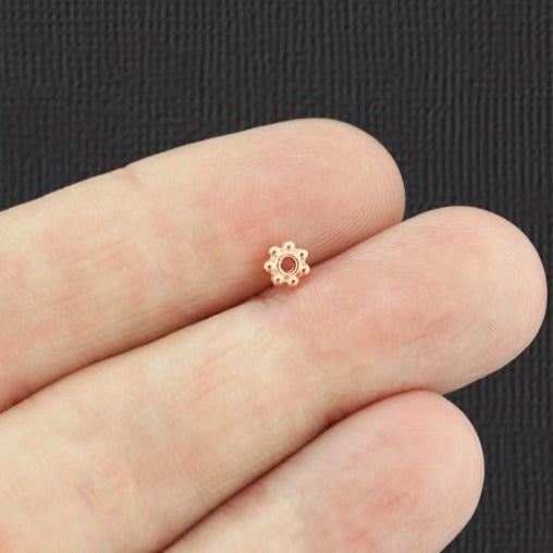 Daisy Spacer Beads 4.5mm - Rose Gold Tone - 250 Beads - GC075