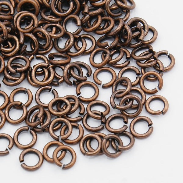 Copper Tone Brass Jump Rings 5mm - Open 18 Gauge - 100 Rings - MT107