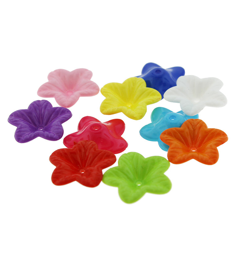 Assorted Color Flower Bead Caps - 16.3mm x 20mm - 250 Pieces - K142