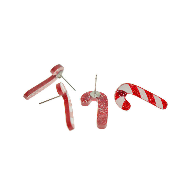 Boucles d'oreilles en acrylique - Candy Cane Studs - 26mm x 13mm - 2 Pièces 1 Paire - ER603