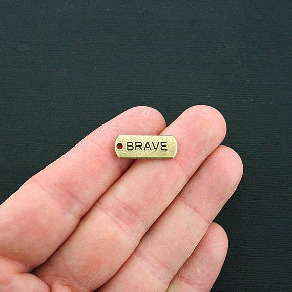 8 Brave Antique Bronze Tone Charms - BC1271