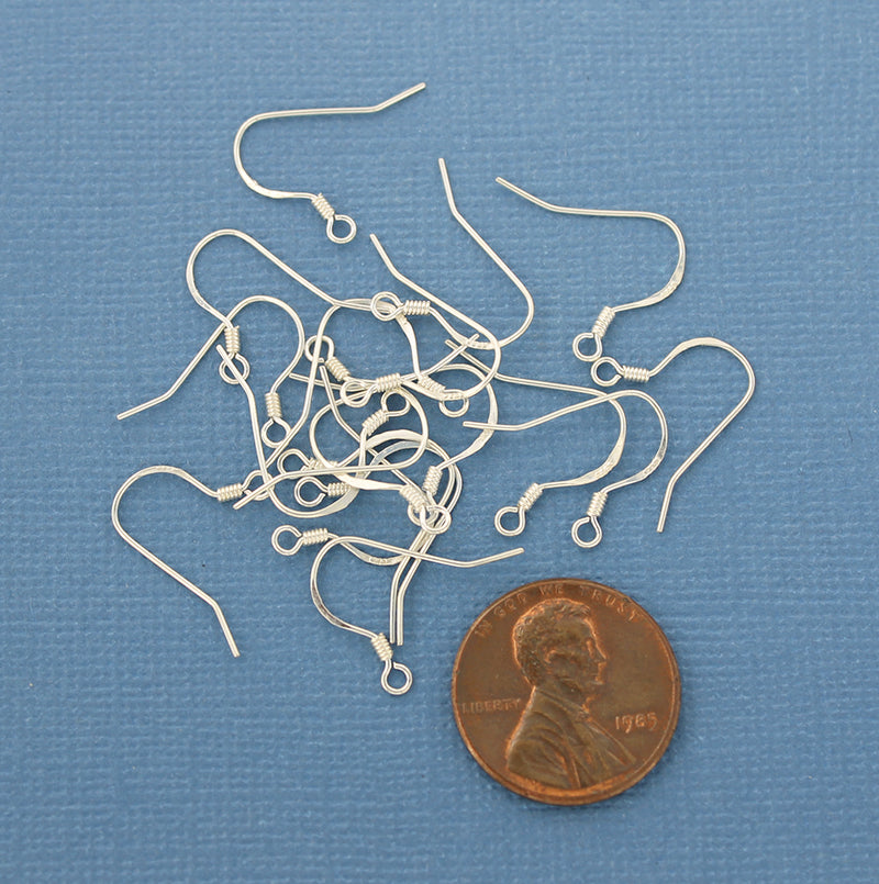 Boucles d'oreilles en argent sterling - Crochets de style français - 19 mm x 18 mm - 2 pièces 1 paire - SS054