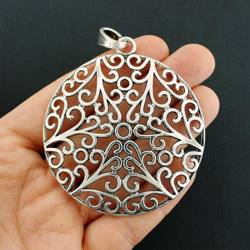 Filigree Antique Silver Tone Charms SC7648