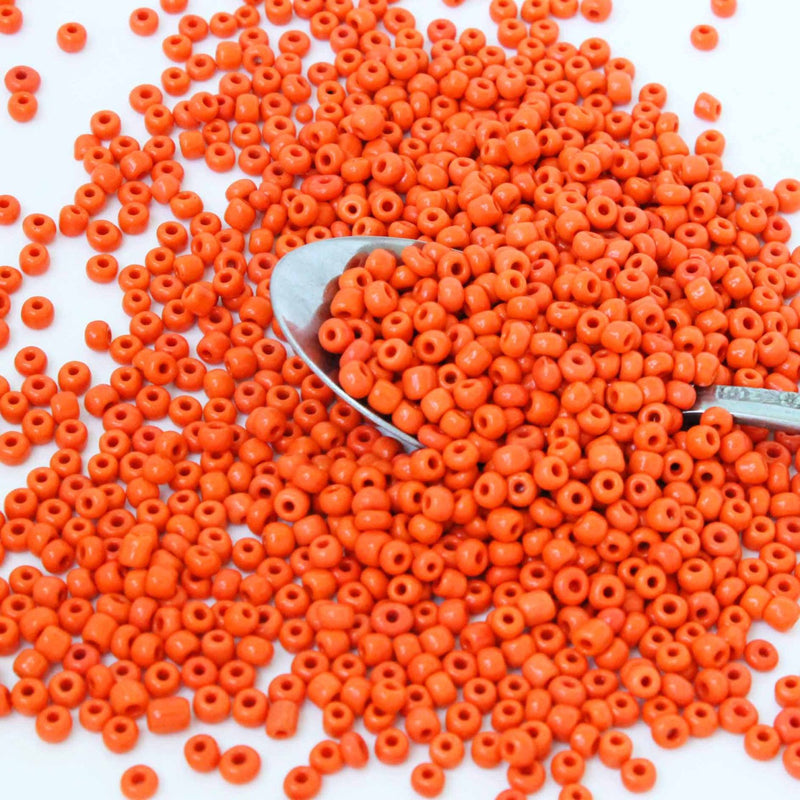 Seed Glass Beads 6/0 4mm - Dark Orange - 50g 650 Beads - BD1307