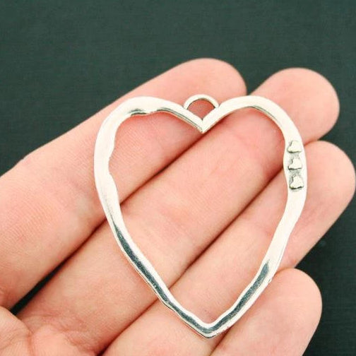 Heart Antique Silver Tone Charm - SC559