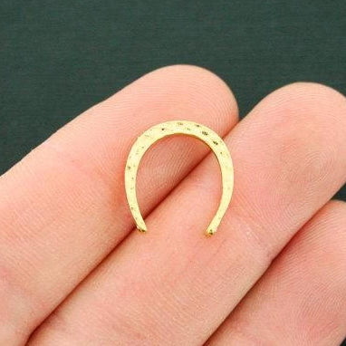 Horseshoe Connector Antique Gold Tone Charm 2 Sided - GC1117