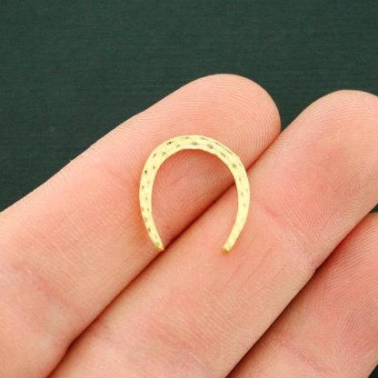 Horseshoe Connector Antique Gold Tone Charm 2 Sided - GC1117