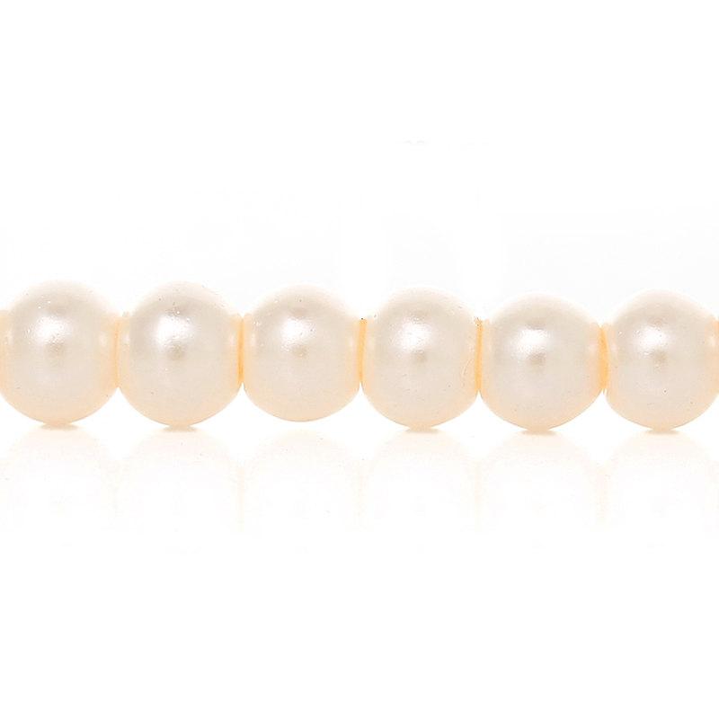 Perles de Verre Rondes 4mm - Perle Rose Pâle - 1 Rang 210 Perles -BD538