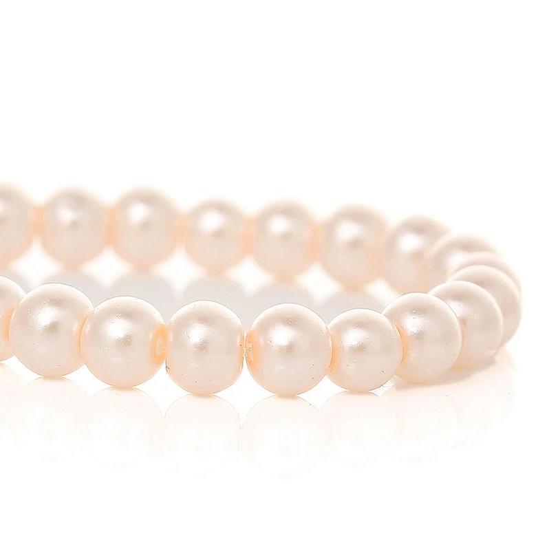 Round Glass Beads 4mm - Pearl Pale Pink - 1 Strand 210 Beads -BD538