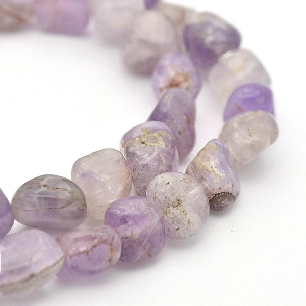 Nugget Natural Jade Beads 6mm - Lavender Purple - 1 Strand 58 Beads - BD880