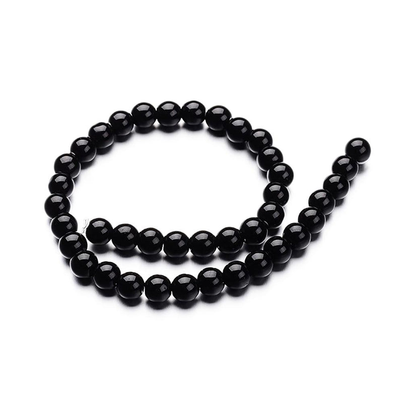 Round Glass Beads 4mm - Black - 80 Beads - BD1096