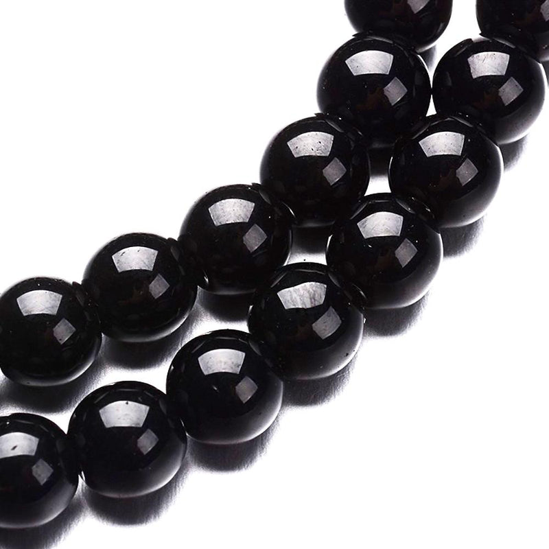 Perles de Verre Rondes 4mm - Noir - 80 Perles - BD1096