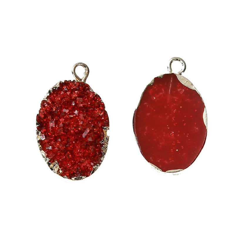 Druzy Gold Tone and Resin Pendant Charm - Z191