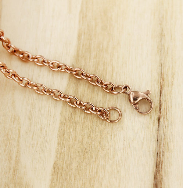 Rose Gold Stainless Steel Cable Chain 24" - 3mm - 1 Necklace - N550