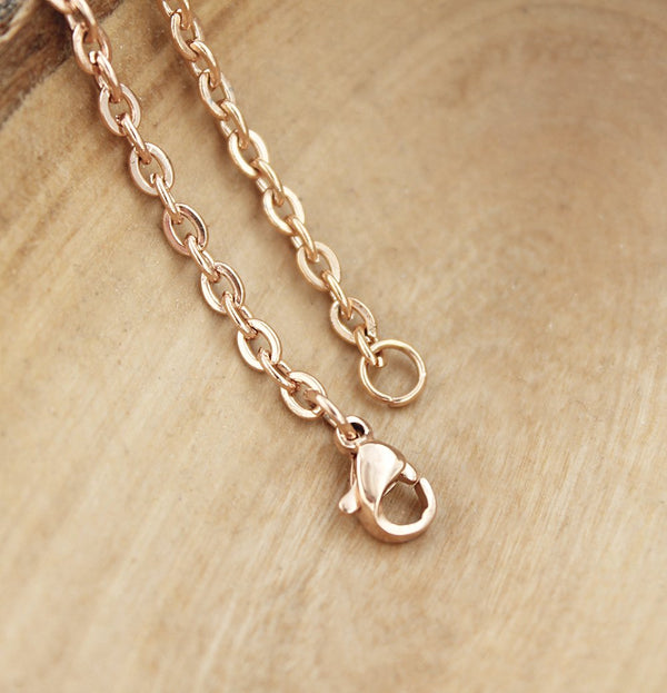 Rose Gold Stainless Steel Cable Chain Necklace 24" - 3mm - 1 Necklace - N540