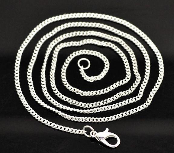 Collier Chaîne Gourmette Argenté 24" - 2mm - 1 Collier - N004