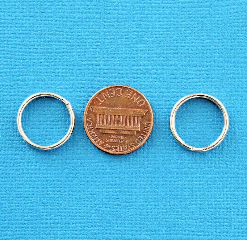 Antique Silver Tone Split Rings 16mm x 2mm - Open 12 Gauge - 50 Rings - J033