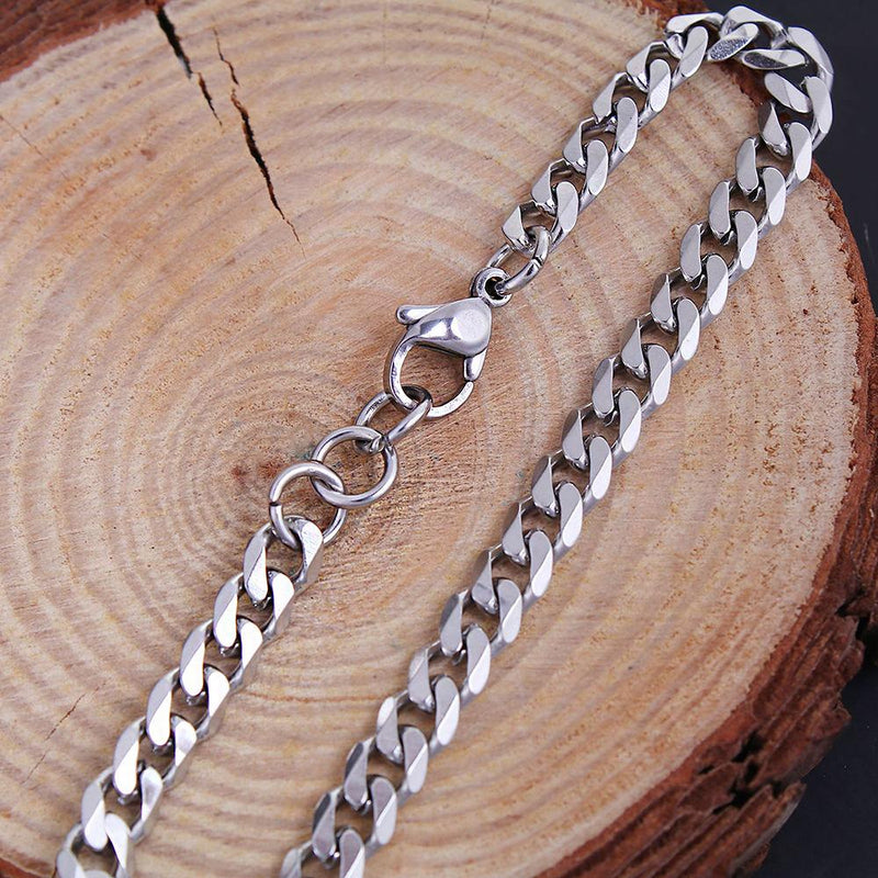 Stainless Steel Curb Chain Bracelet 7" - 5mm - 1 Bracelet - N438