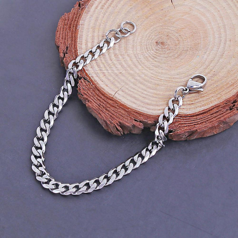 Stainless Steel Curb Chain Bracelet 7" - 5mm - 1 Bracelet - N438
