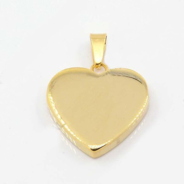 SALE Heart Stamping Blank - Gold Stainless Steel - 23mm x 22mm - 1 Tag - MT159