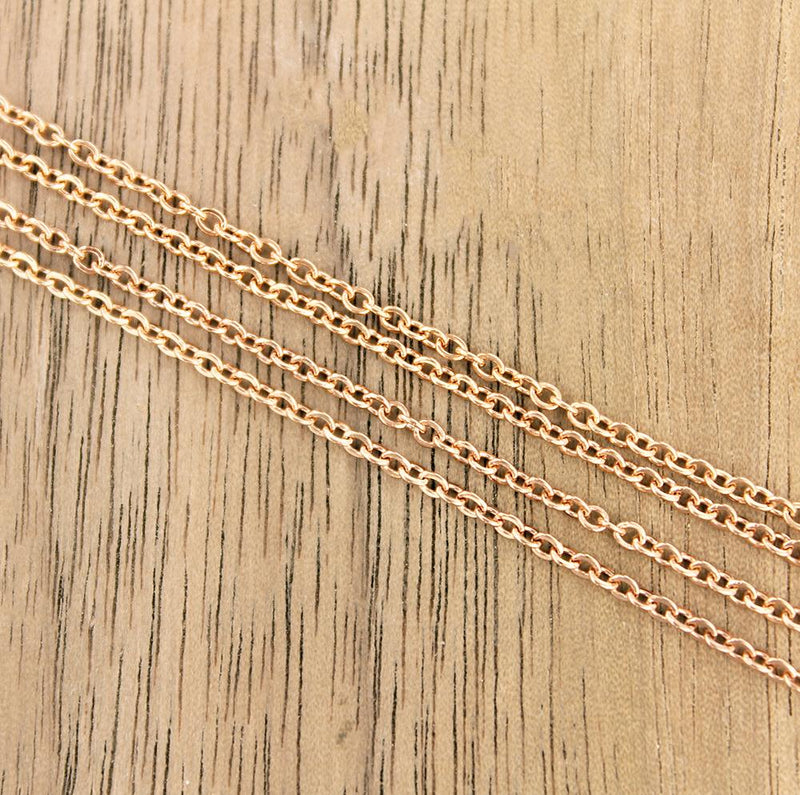 Rose Gold Stainless Steel Necklace 18"- 1.5mm - 1 Necklace - N531