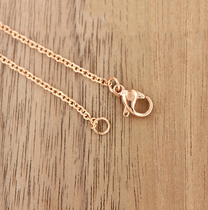 Rose Gold Stainless Steel Cable Chain 18" - 1.5mm - 1 Necklace - N533