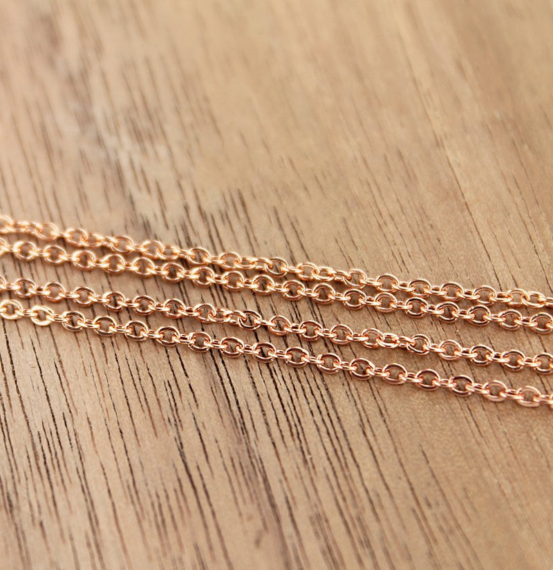 Rose Gold Stainless Steel Cable Chain 18" - 1.5mm - 1 Necklace - N533
