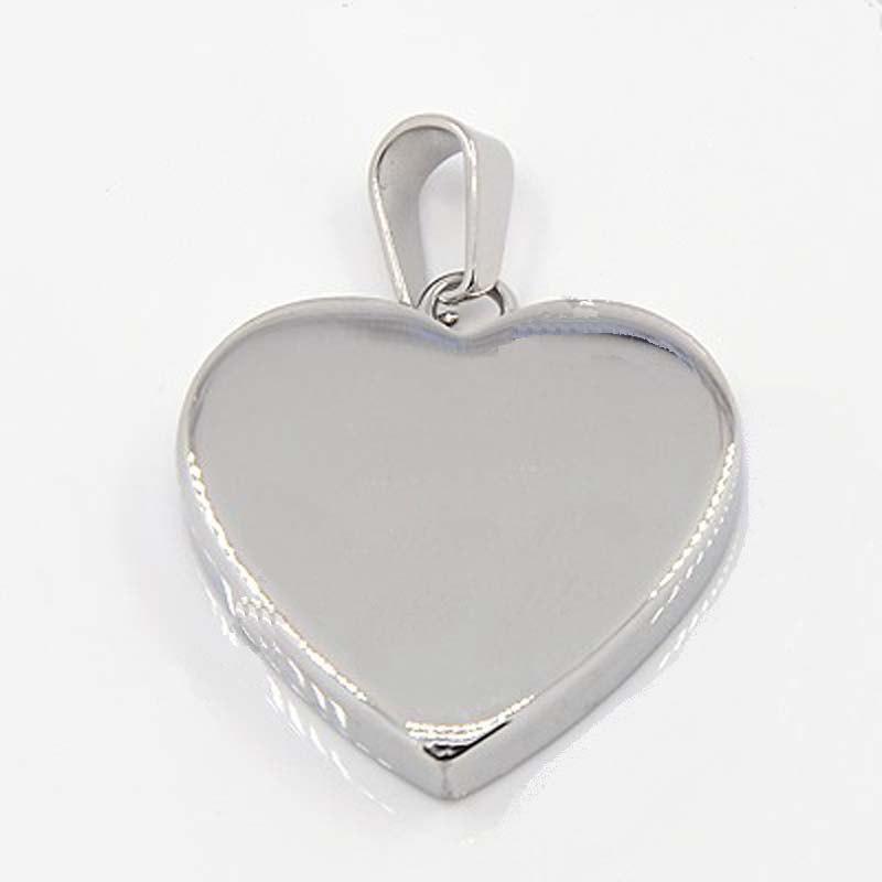 SALE Heart Stamping Blank - Stainless Steel - 23mm x 22mm - 1 Tag - MT161