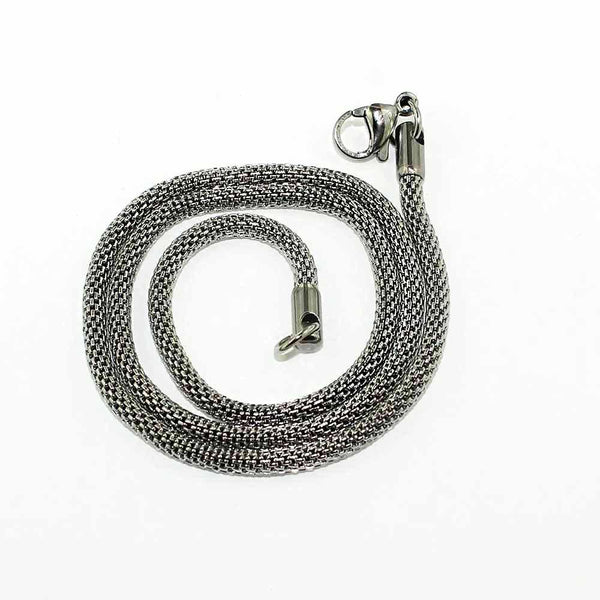 Stainless Steel Snake Chain Necklace 17.8" - 3.2mm - 1 Necklace - N112