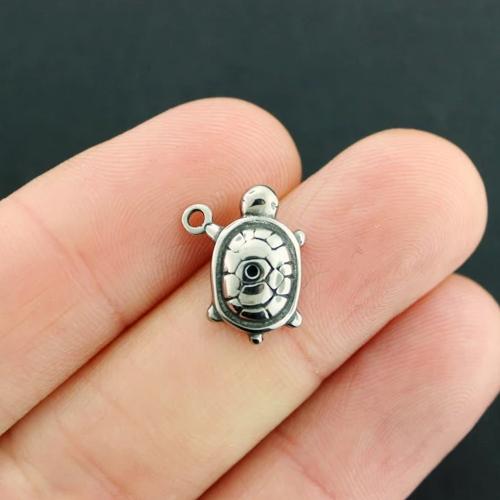 Turtle Silver Tone Stainless Steel Charms - MT723