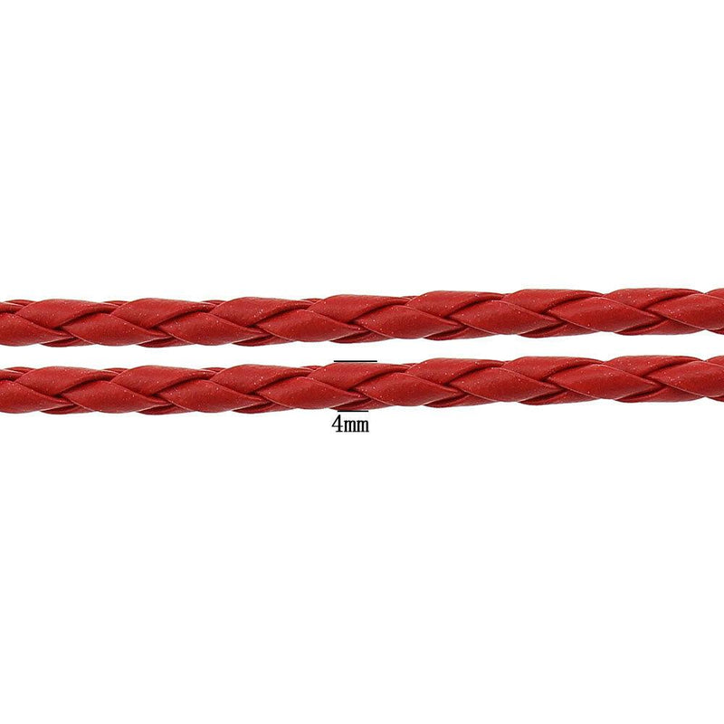SALE Red Faux Leather Wrap Bracelet 24" - 4mm - 1 Bracelet - N192