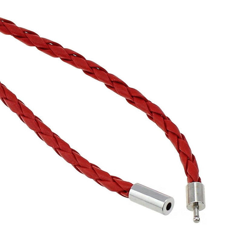 SALE Red Faux Leather Wrap Bracelet 24" - 4mm - 1 Bracelet - N192
