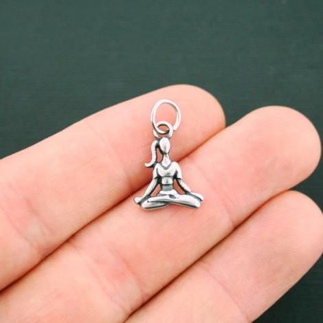 Yoga Pose Stainless Steel Charm - SC6191